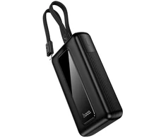 Powerbank 20000 mAh QC PD 22,5W with built-in cables USB C+ Lightning Hoco J162A juodas