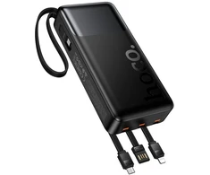 Powerbank 20000 mAh QC PD 2A 22,5W with built-in cables USB A + USB C + Lightning + Micro USB Hoco J156A juodas