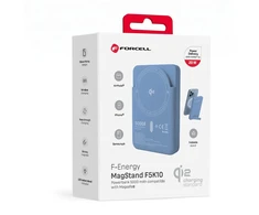 Powerbank compatible with MagSafe Forcell F-Energy MagStand QI2 F5K10 QC3.0 PD3.0 20W 5000 mAh baltas