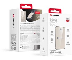 Powerbank compatible with MagSafe Forcell F-Energy SuperSlim F5K8 QC4.0 PD3.0 15W 5000 mAh titanium desert