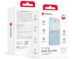 Powerbank compatible with MagSafe Forcell F-Energy SuperSlim F5K8 QC4.0 PD3.0 15W 5000 mAh mėlynas