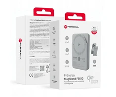 Powerbank compatible with MagSafe Forcell F-Energy MagStand QI2 F5K10 QC3.0 PD3.0 20W 5000 mAh baltas