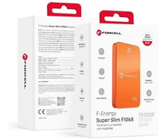 Powerbankas suderinamas su MagSafe Forcell F-Energy SuperSlim F10K8 QC4.0 PD3.0 15W 10000 mAh oranžinis