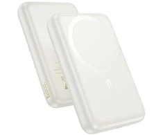 Powerbank compatible with MagSafe Hoco 10000 mAh QC PD 2A 20W J141 milky baltas