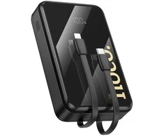 Išorinė baterija Hoco 20000 mAh QC PD 22,5W su integruotais laidais USB C + Lightning Q37A juodas