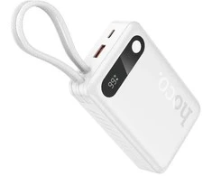 Powerbank Hoco 20000 mAh QC PD 2A 22,5W with built-in cables USB C + Lightning J171A baltas