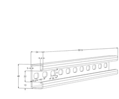 Profilis MEKA 1449647, 300.15 cm x 4.8 cm x 2.6 cm