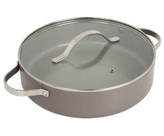 Puodas shallow su dangčiu MAESTRO MR-4009 (MR-4009-28S) 28 cm 3.9 l Pilkas