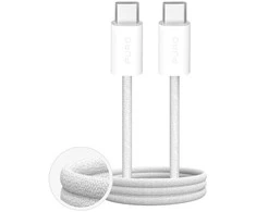 Puro Fabrik 4 100W pintas USB-C – USB-C 1m kabelis – baltos spalvos