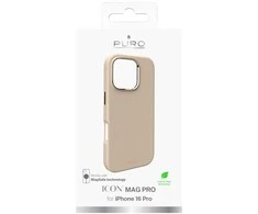 Puro Icon Mag Pro MagSafe Silikoninis dėklas for iPhone 16 Pro – rusvai gelsvas