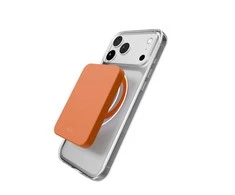 Puro Lite Mag TPU+PC dėklas suderinamas su MagSafe skirtas Apple iPhone 17 Pro Max – skaidrus su oranžinės spalvos žiedu