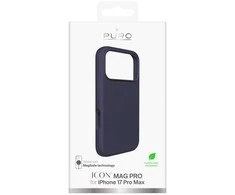 Puro Icon Mag Pro Liquid Silikoninis dėklas for iPhone 17 Pro Max, MagSafe Compatible, with Camera Protection and Aluminum Mygtukai - Dark Mėlyna