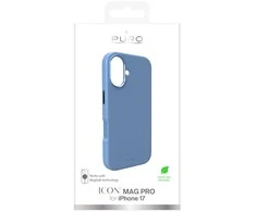 Puro Icon Mag Pro Liquid Silikoninis dėklas for iPhone 17, MagSafe Compatible, with Camera Protection and Aluminum Mygtukai - Mėlyna