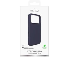 Puro Icon Mag Pro Liquid Silikoninis dėklas for iPhone 17 Pro, MagSafe Compatible, with Camera Protection and Aluminum Mygtukai - Dark Mėlyna