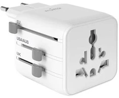 Puro universalus kelioninis adapteris – baltas