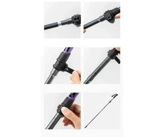 Kijek trekkingowy Qunature nordic walking aluminiowy 110 - 130 cm 1 vnt. - violetinė