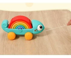 Dėlionė Jokomisiada Vaivorykštės chameleono galvosūkis Montessori piramidas ZA4532