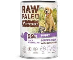 Vetexpert RAW PALEO Duoprotein antiena &amp; Boar Puppy - šlapias šunų ėdalas - 400g