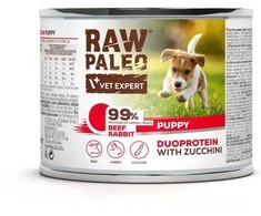 Vetexpert RAW PALEO Duoprotein jautiena &amp; triušiena Puppy - wet dog food - 200g