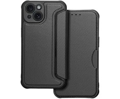 Dėklas Oem Flip case for iPhone 15 Razor Book juodas