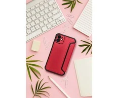 OEM atverčiamas dėklas iPhone 16e (SE 4 2025) Razor Book raudonas
