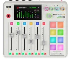 Raudonas RODECaster Pro II Baltas - podcast'ų gamybos studija, baltas