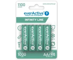 Įkraunamos baterijos everActive Ni-MH R6 AA 1100 mAh Infinity Line - 4 vnt.
