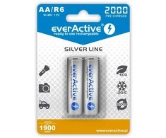 Rechargeable batteries everActive Ni-MH R6 AA 2000 mAh Sidabrinis Line - 2 pieces