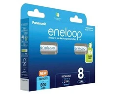 Rechargeable batteries PANASONIC ENELOOP AAA 800 mAh 8 vnt (BK-4MCDE/8HH)