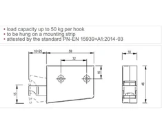 Rejs ADJUSTABLE HANGER UNIV METAL/Baltas PLAST