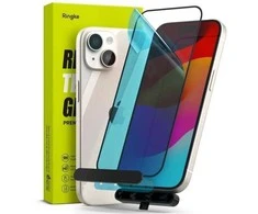 Ringke iPhone 15/ 16 Screen Protector Privacy Tempered Glass 9H with installation jig Transparent