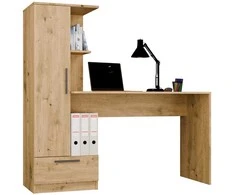 Top E Shop COSMO Oak Artisan Desk + Bookcase Set
