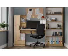 Top E Shop COSMO Oak Artisan Desk + Bookcase Set