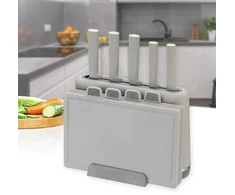 Maestro MR-1412-Pilkas Peilis set with block + Cutting board set Gray