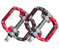 Rockbros 2010-12SBKR Aluminum Bicycle Pedals with Sealed Bearings - Juodas and Raudona