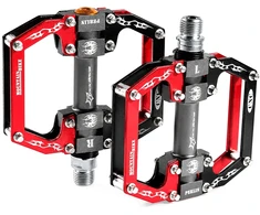 Rockbros 2010-12SBKR Aluminum Bicycle Pedals with Sealed Bearings - Juodas and Raudona