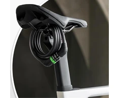 Rockbros 87632 dviračio spyna su kodu, plieno lynas, 115 cm - juodas