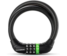 Rockbros 87632 dviračio spyna su kodu, plieno lynas, 115 cm - juodas