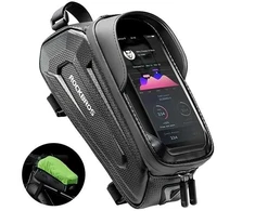 Rockbros B68 Sakwa rowerowa na ramę pancerna su kieszonką na telefon i pokrowcem 1.7l - juoda