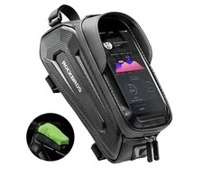 Rockbros B68 Sakwa rowerowa na ramę pancerna su kieszonką na telefon i pokrowcem 1.7l - juoda