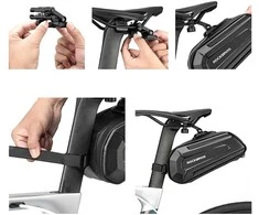 Krepšys Rockbros B69 rowerowa podsiodłowa 1.8l su systemem łatwego zwalniania - juoda