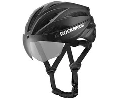 Dviratininko šalmas Rockbros su szybką, odpinane okulary su ochroną UV, unisex - juoda-ruda