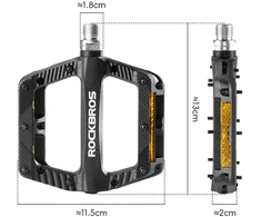 Rockbros BP2501 Reflective Nylon Bicycle Pedals - Juodas