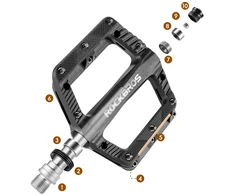 Rockbros BP2501 Šviesą atspindintys nailono dviračių pedalai - Juodas