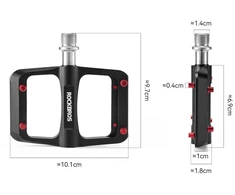Rockbros BP2603 Platform Bicycle Pedals with Titanium Axle and Magnesium Alloy Bearings - Juodas