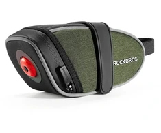 Rockbros C52-2 lightweight saddle bag with 250 mAh lighting - žalias