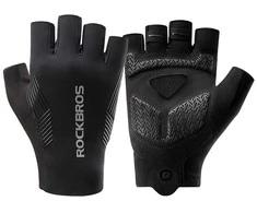 Rockbros cycling gloves spring/summer/autumn, short fingers, size: M - juodas