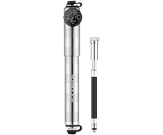Rockbros HQ-67A-L03 Bicycle Pump with Pressure Gauge - Sidabrinis