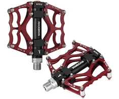 Rockbros JT201012LR 2010-12L Aluminum Platform Bicycle Pedals - Raudona
