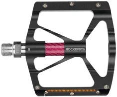 Rockbros K307PT Aluminum Reflective Platform Bicycle Pedals - Juodas
